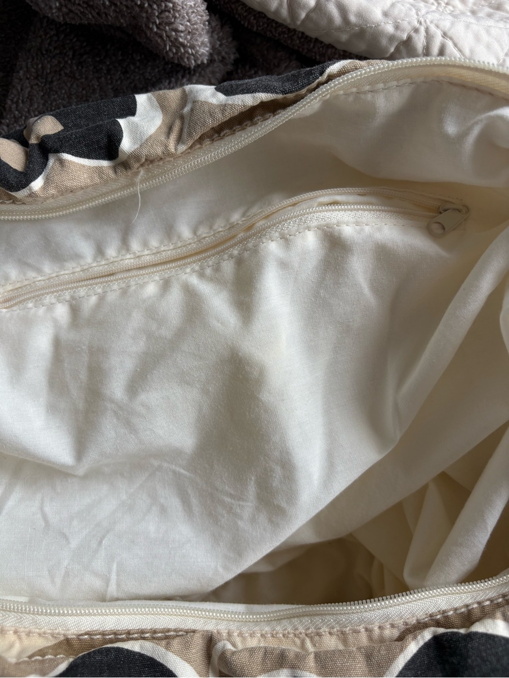 Slouchy oversized hobo tote bag purse floral boho neutral - Picture 4 of 7